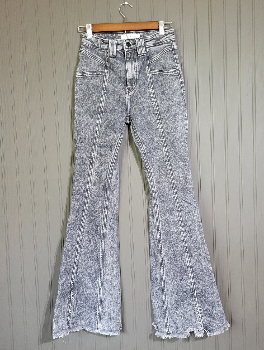KanCan Memphis Denim Jeans High-Rise Flare Split Seam Graphite Wash Women's 3/25
